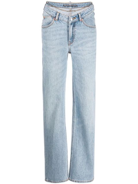 Alexander Wang cable-chain link cotton straight jeans - Blue - zdjęcie produktu nr 1