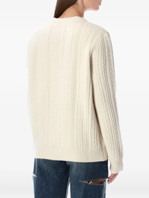 MM6 Maison Margiela cable-knit V-neck sweater - Neutrals