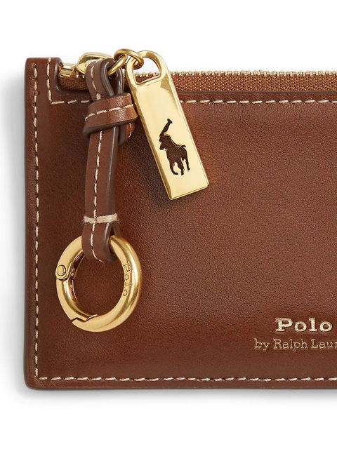 Polo Ralph Lauren portfel skórzany damski kolor brązowy 427P04988