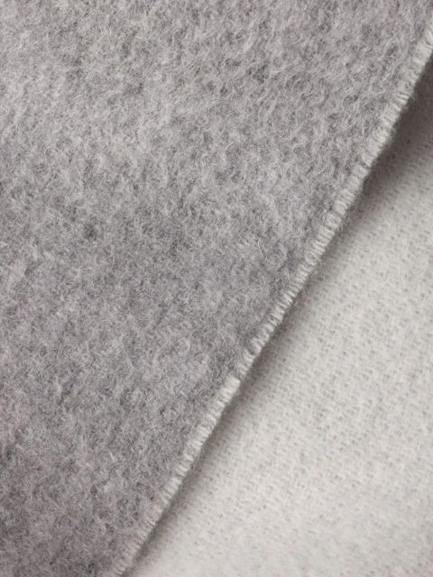 Prada logo-triangle fringed cashmere scarf - Grey - zdjęcie produktu nr 2