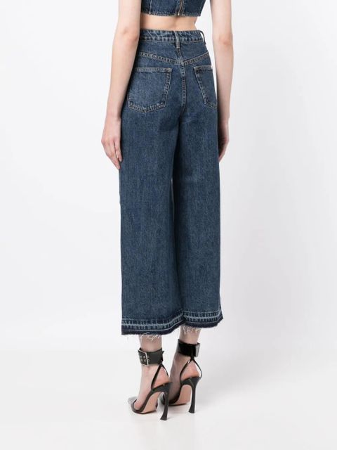 Self-Portrait high-waist wide-leg jeans - Blue