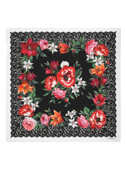 Dolce & Gabbana floral-print scarf - Black - zdjęcie produktu nr 1