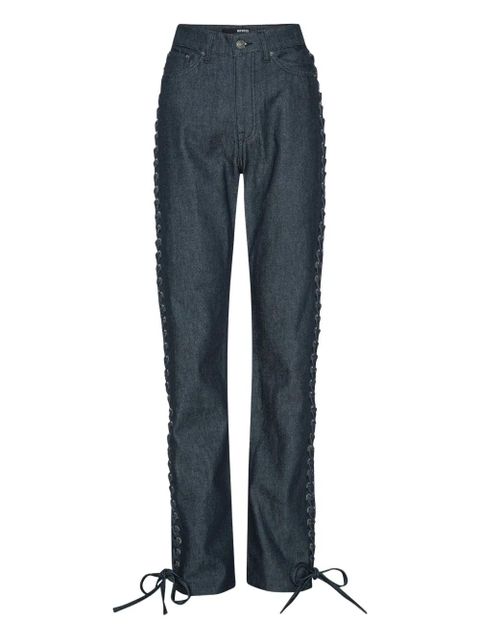 ROTATE BIRGER CHRISTENSEN logo-patch tie-details jeans - Blue - zdjęcie produktu nr 1