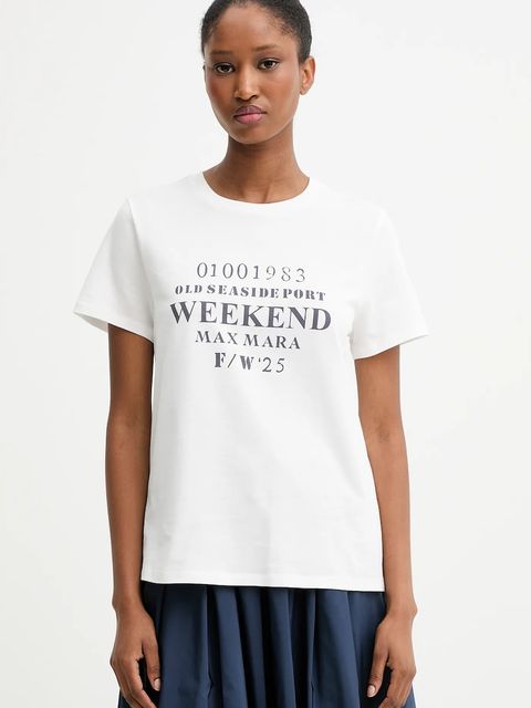 Weekend Max Mara t-shirt bawełniany GUGLIA damski kolor biały 2525976031600 - zdjęcie produktu nr 1