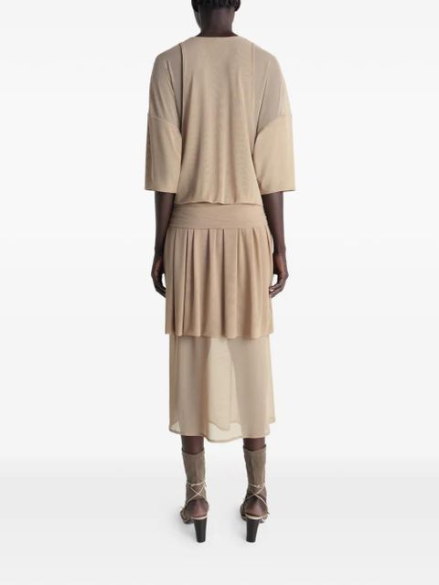 LEMAIRE double layer midi dress - Neutrals