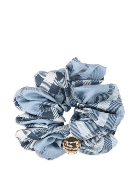 Burberry check silk scrunchie - Blue - zdjęcie produktu nr 1