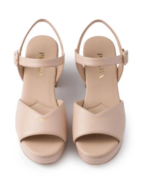 Prada buckle-strap platform sandals - Neutrals