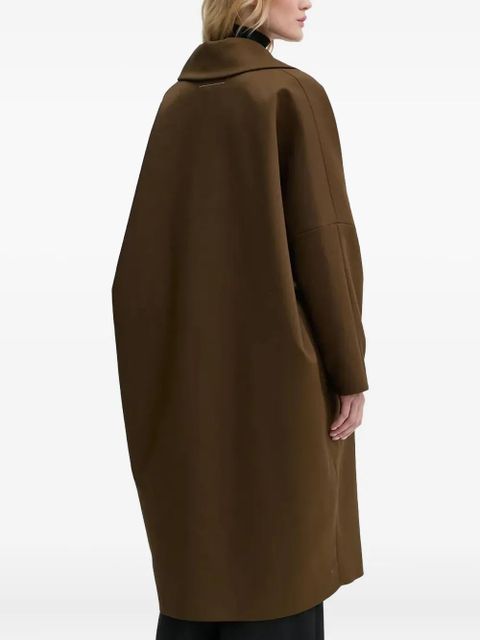 MM6 Maison Margiela button-fastening wide-sleeve coat - Brown