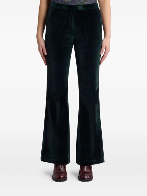 ETRO velvet flared trousers - Green