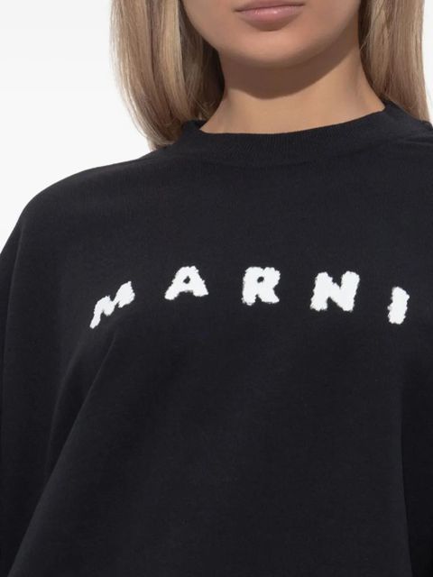 Marni logo-embroidered sweatshirt - Black