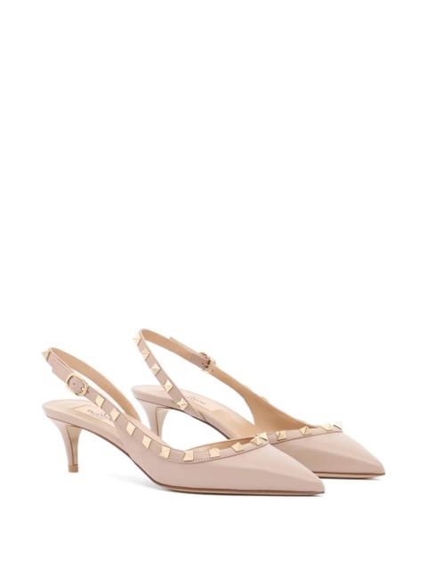 Valentino Garavani Rockstud calfskin slingback pump 50mm - Neutrals - zdjęcie produktu nr 2