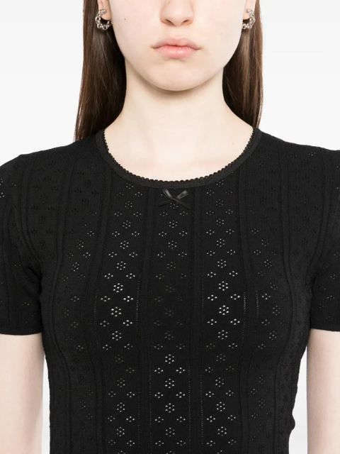 JW Anderson pointelle bow top - Black