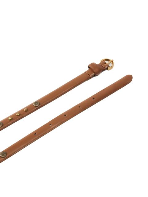 PINKO studded leather belt - Brown