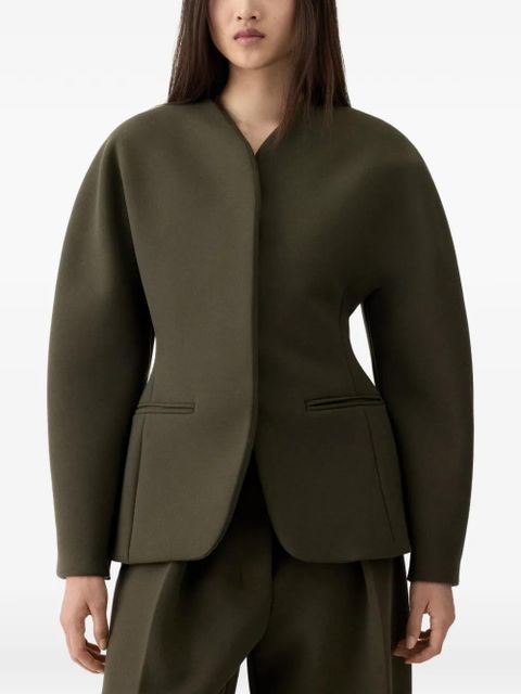 Jacquemus Ovalo V-neck pocket jacket - Green - zdjęcie produktu nr 1