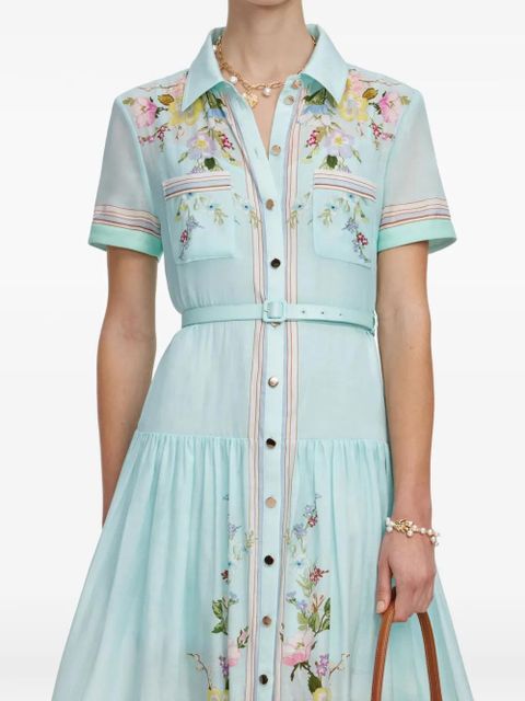 Self-Portrait floral-print belted maxi dress - Blue - zdjęcie produktu nr 1