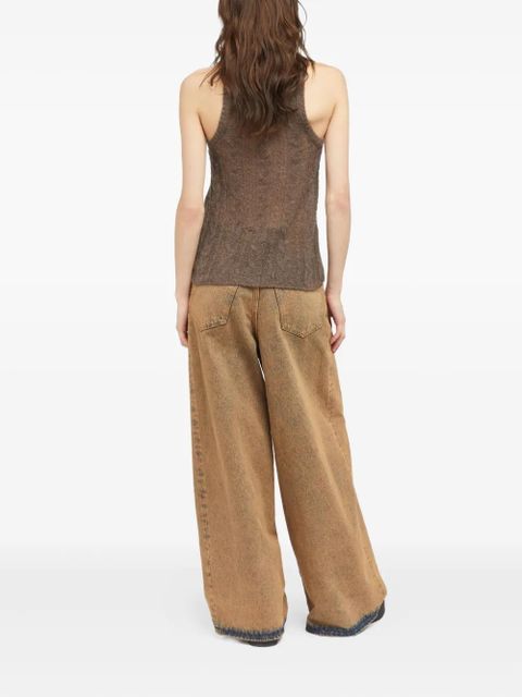 Alanui Desert Drift cable-knit tank top - Brown