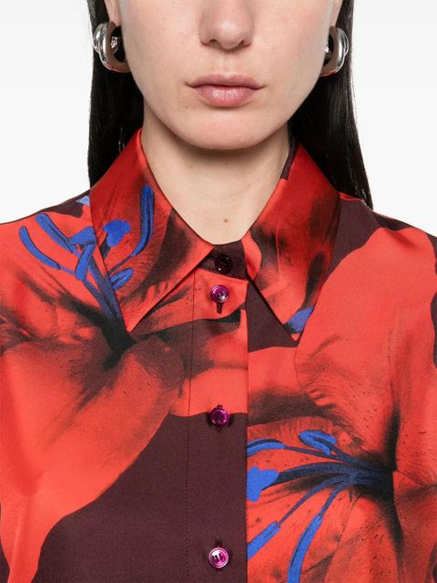 Alexander McQueen floral-print shirt - Red