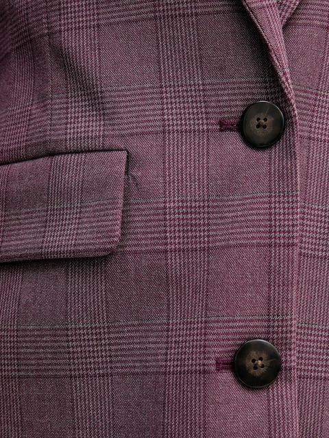 United Colors of Benetton marynarka kolor fioletowy jednorzędowa wzorzysta 2X8MDW02H