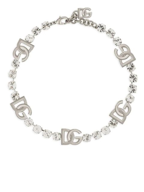 Dolce & Gabbana KIM DOLCE&GABBANA DG-logo rhinestone necklace - Silver - zdjęcie produktu nr 1