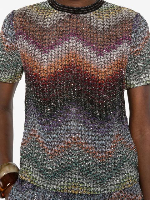 Missoni chevron embellished T-shirt - Orange