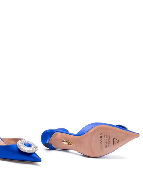 Aquazzura 50m Crystal Hoop Sling pumps - Blue