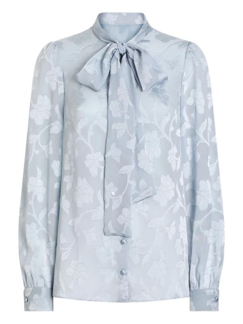 Dolce & Gabbana floral-print silk blouse - Blue - zdjęcie produktu nr 1
