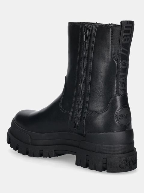 Buffalo botki Aspha Bootie Zip damskie kolor czarny na platformie lekko ocieplone 1270125-BLK