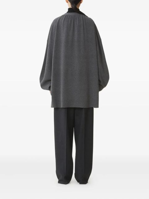 Lanvin belted balloon-sleeve cardigan - Grey