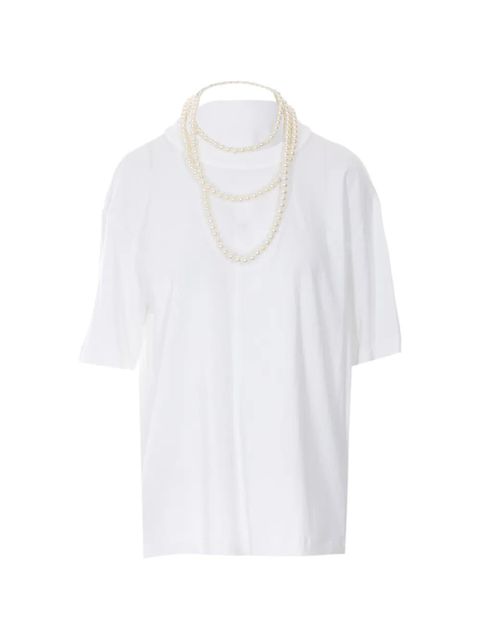 Eleh pearl-necklace T-shirt - White - zdjęcie produktu nr 1