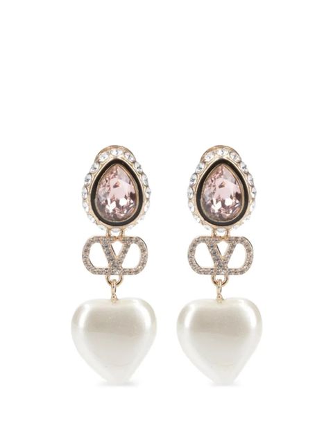 Valentino Garavani VLogo Signature crystal-embellished earrings - Gold - zdjęcie produktu nr 1