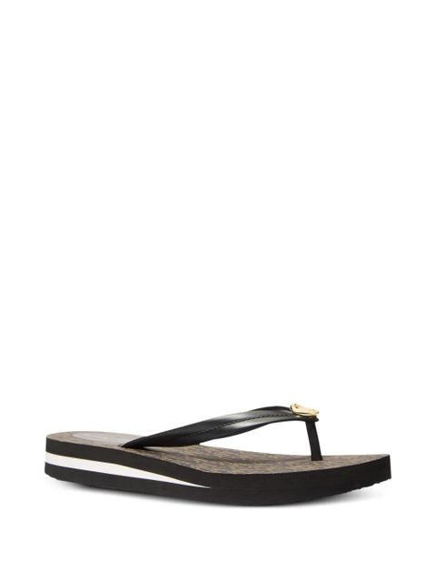 Michael Kors Posie logo medallion flip flops - Brown - zdjęcie produktu nr 2