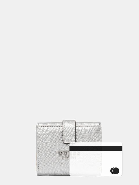 Guess portfel ROSALBA damski kolor srebrny SWMY96 57138