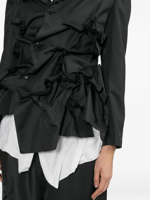 Comme Des Garçons ruffled notched-lapels jacket - Black