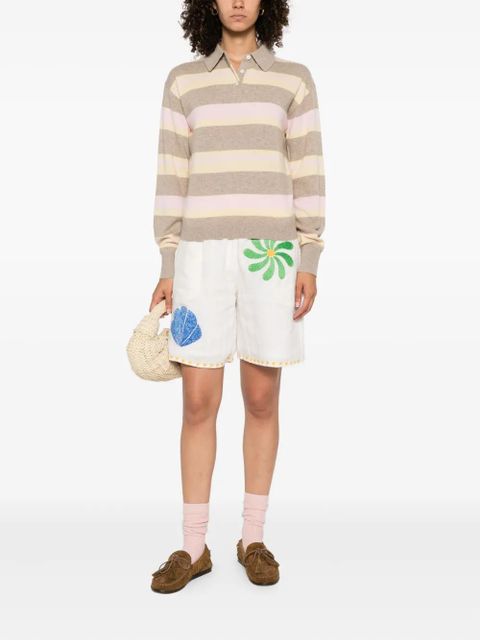 Guest In Residence striped polo shirt - Brown