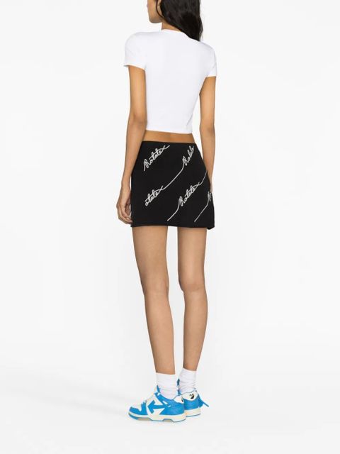 ROTATE BIRGER CHRISTENSEN logo-embellished knitted miniskirt - Black - zdjęcie produktu nr 2