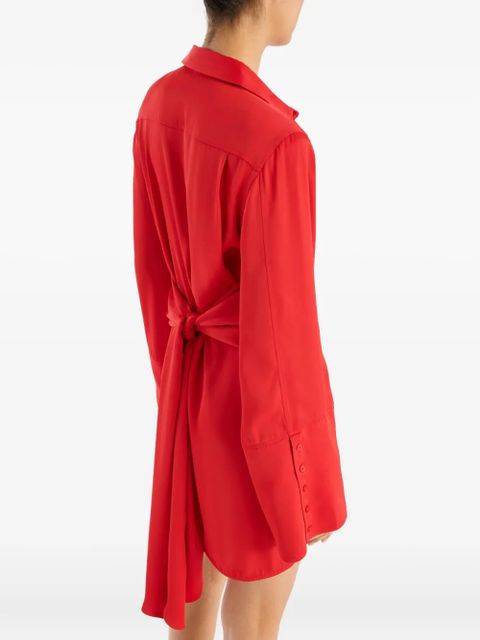 ROTATE BIRGER CHRISTENSEN tie-back shirt mini dress - Red