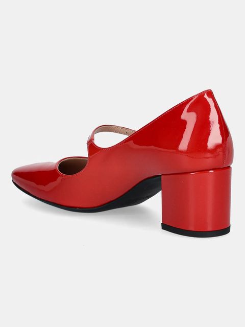 Love Moschino czółenka skórzane kolor czerwony na słupku JA10385G1NIH0500