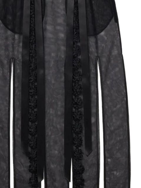 Simone Rocha ribbon-embellished slit midi skirt - Black