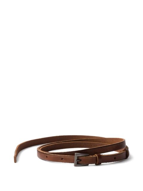 Prada leather buckle belt - Brown - zdjęcie produktu nr 1