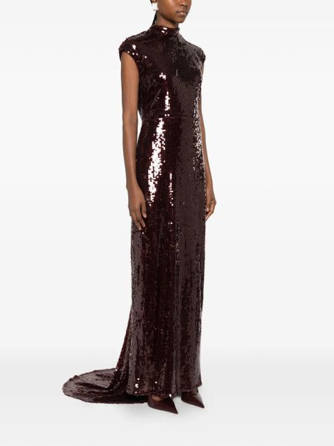 ROTATE BIRGER CHRISTENSEN cap-sleeve maxi dress - Red - zdjęcie produktu nr 2