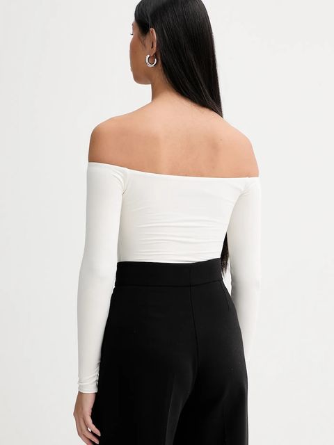 Saint Body body OFF SHOULDR BODYSUIT damskie kolor biały gładka SB.318