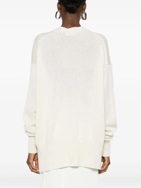 Jil Sander drop-shoulder cashmere cardigan - White