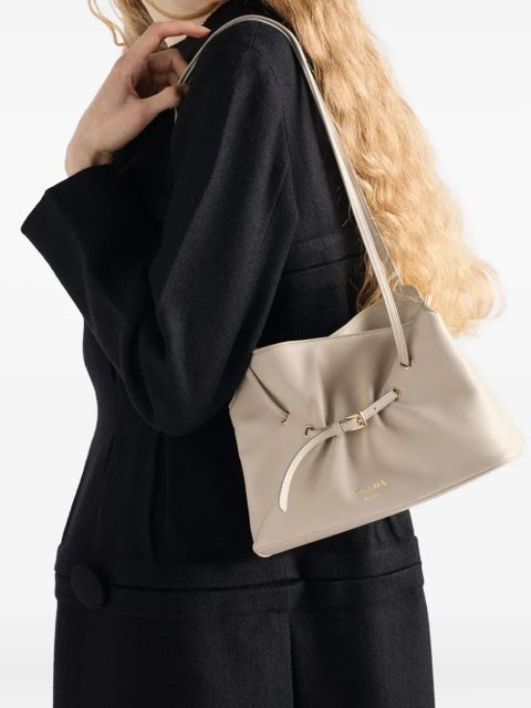 Prada small Dada leather tote bag - Neutrals