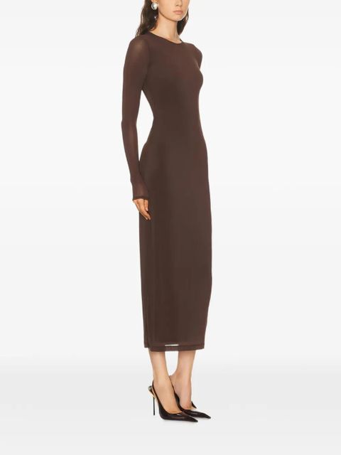 WARDROBE.NYC long-sleeve midi dress - Brown