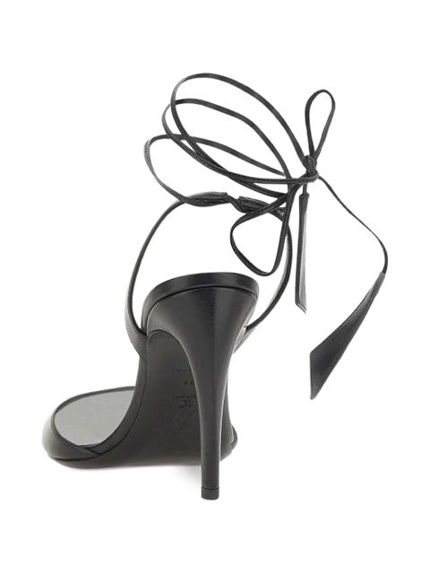 The Attico Ora tie-fastening heeled sandals - Black