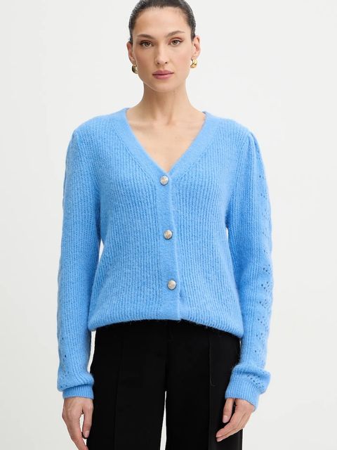 Morgan kardigan z dodatkiem wełny damski kolor niebieski MPLAY - zdjęcie produktu nr 1