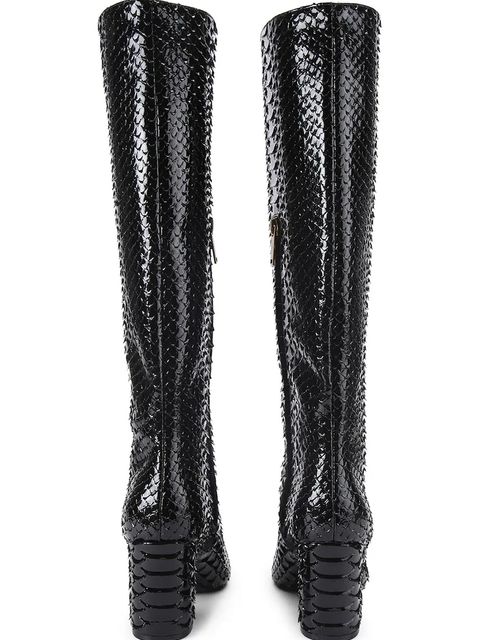 Kurt Geiger London kozaki skórzane Regent Point Knee Boot damskie kolor czarny na słupku 5026500719