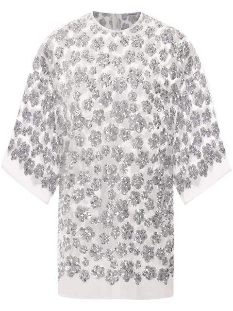 Cecilie Bahnsen floral-sequins T-shirt - White - zdjęcie produktu nr 1
