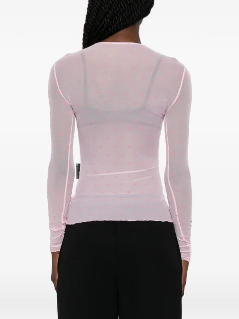 Marine Serre moon-print long-sleeve T-shirt - Pink