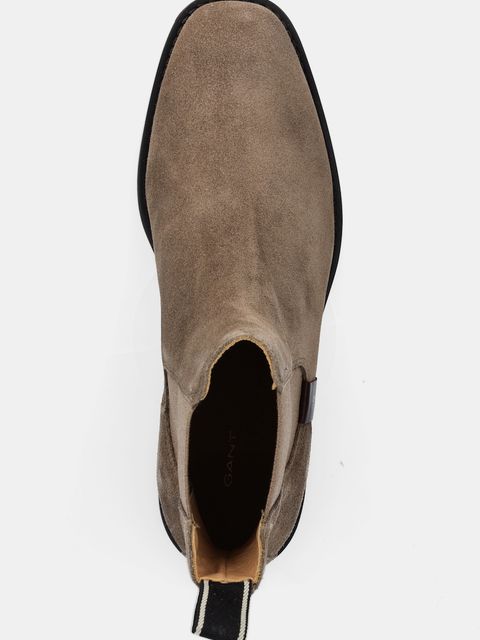 Gant sztyblety zamszowe Fayy damskie kolor beżowy na płaskim obcasie 31553127